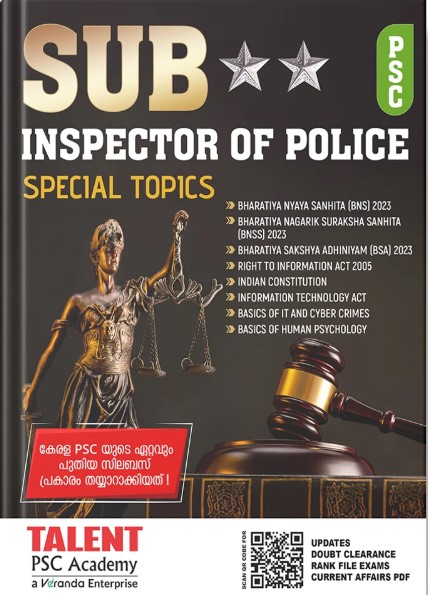 Kerala PSC Sub Inspector Of Police Special Topics 2025 Edition by Talent Academy